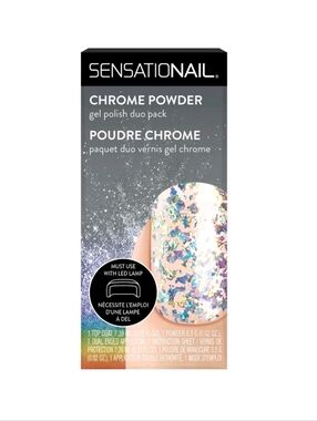 Sensationail Chrome Powder Duo – Iridescent Multicolor Nail Effect